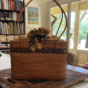 Chic Tan Woven Tote Bag
